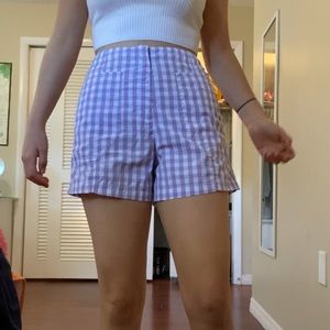 Purple Gingham Shorts